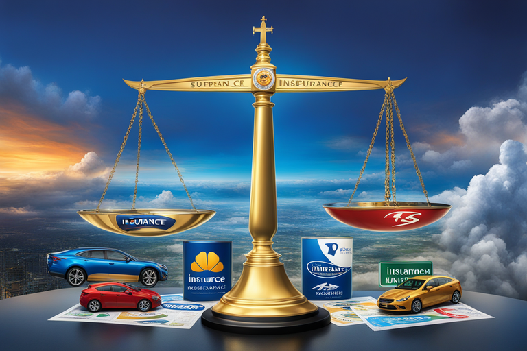 scale with multiple insurance company logos 