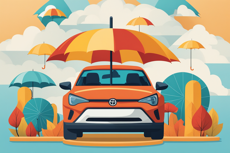 protective umbrella signifying coverage over the car