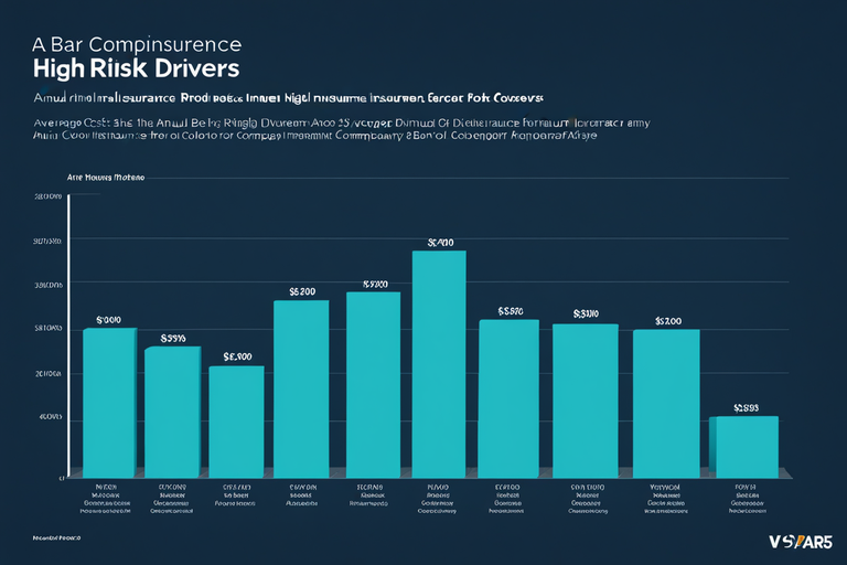 a bar graph comparing the average annual insurance costs for high-risk drivers 